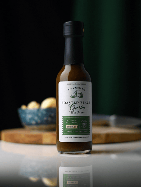 Shop Roasted Black Garlic hot sauce Ark Pepper Co.