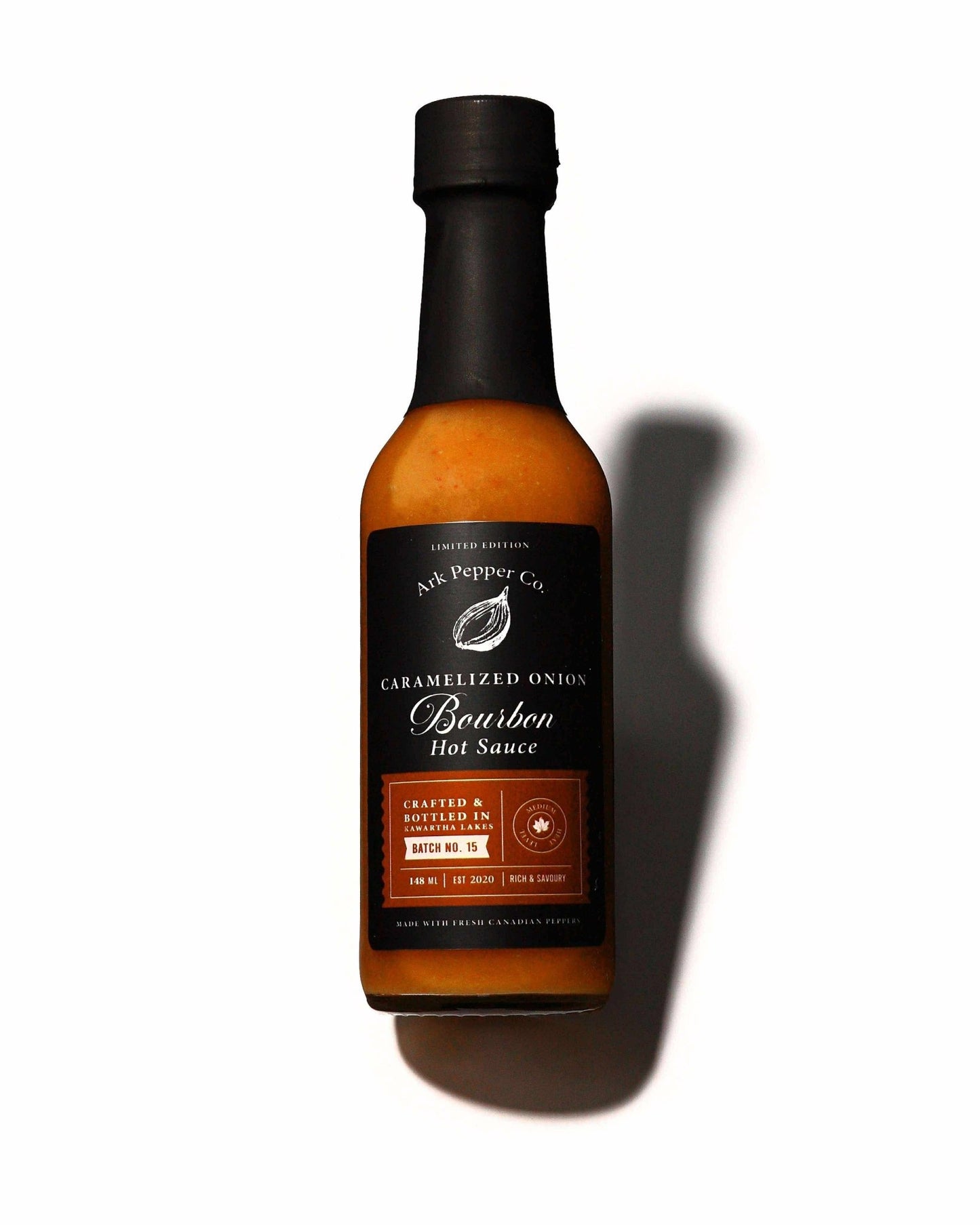 Caramelized Onion Bourbon Hot Sauce Ark Pepper Co. Kawartha Lakes Ontario Canada