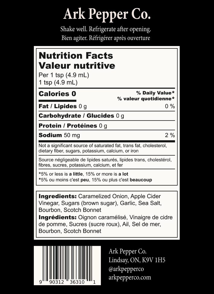 Caramelized Onion BourbonHot SauceArk Pepper Co.