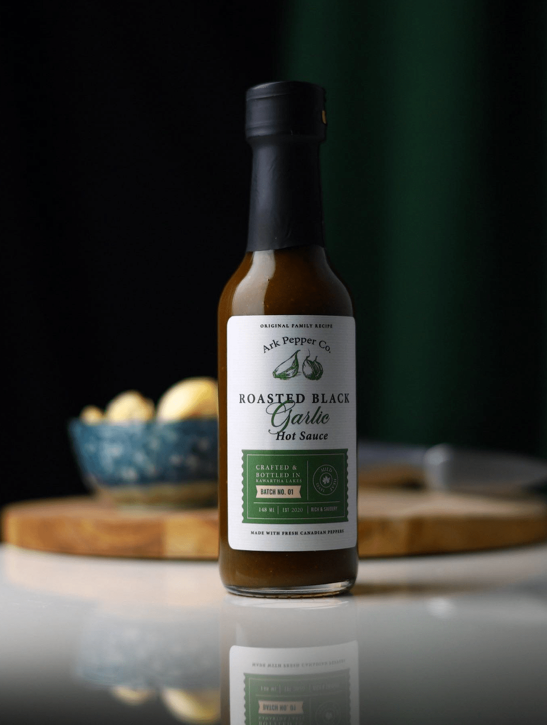 Shop Roasted Black Garlic hot sauce Ark Pepper Co.